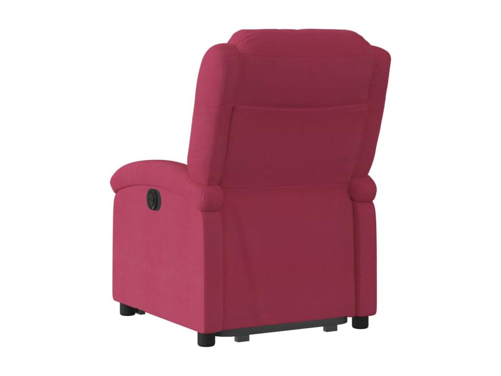 Reclining armchair, burgundy red velvet