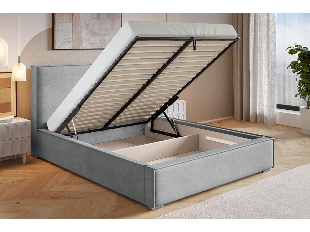 Delimoa double bed 200x200 Delimoa - Bed with Storage Manufacturer Furniture - Designer bed in dark grey Amor Velvet fabric 4321 63995GLXY