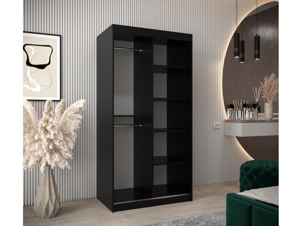 Homelumiere T2 Sliding Door Wardrobe 200/100/62 2 Doors Black/White