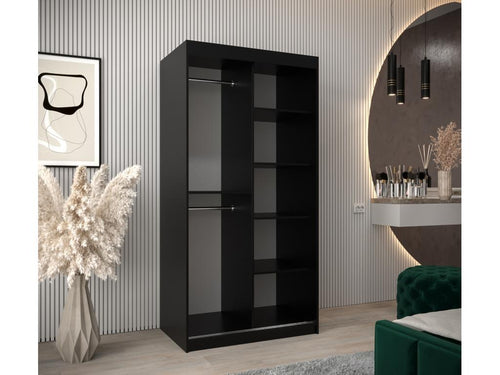 Homelumiere T2 Sliding Door Wardrobe 200/100/62 2 Doors Black/White
