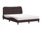 Bed with dark brown mattress 120x200 cm fabric