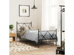 Metal bed frame without mattress, with black bed legs, 80x200 cm