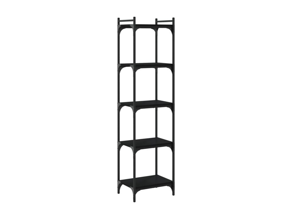 5-tier black bookcase, 40x30x154 cm, engineered wood
