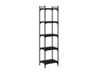 5-tier black bookcase, 40x30x154 cm, engineered wood