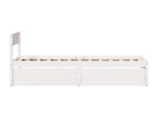Bed frame with drawers, white, 90x190 cm, solid pine wood