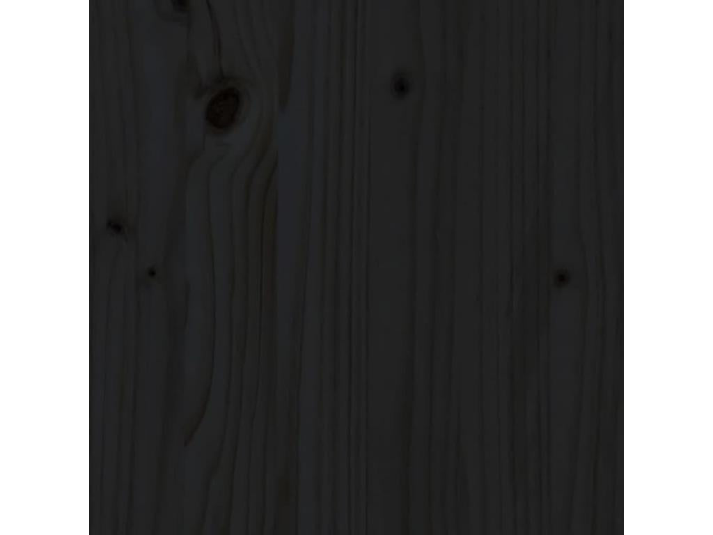 Black Headboard 95.5x4x100 Solid Pine Wood