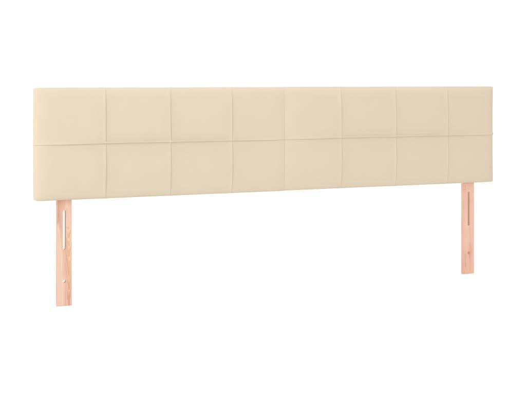 Upholstered bed base with mattress, Cream, 180x200 cm, Fabric