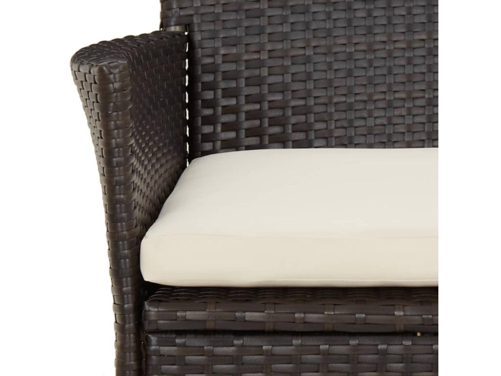 9-piece brown poly rattan garden dining set and cushions