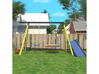 Swing set with slide for children - metal frame - outdoor play area for children aged 3 to 8 years - Yellow 01214CAXH