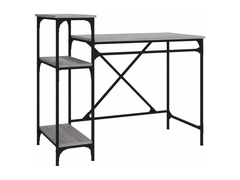 Homelumiere desk with shelves, 105x50x90 cm, engineered wood/iron