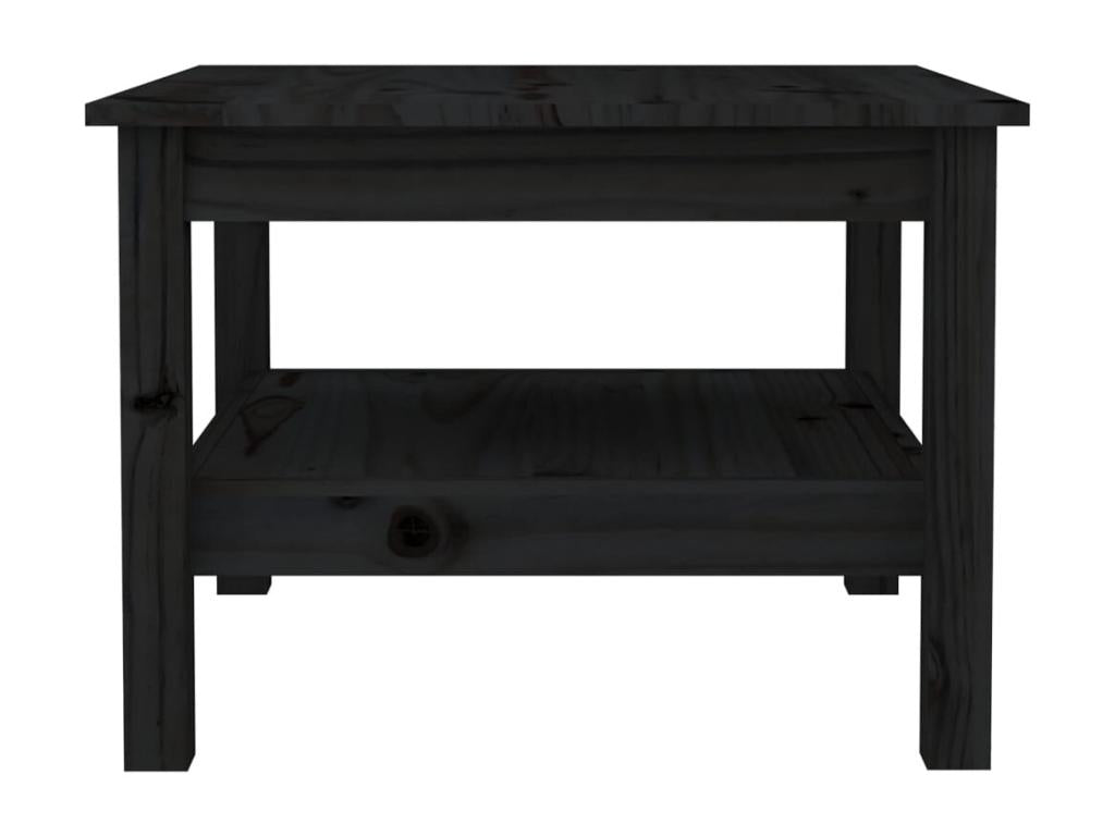 Black coffee table 55x55x40 cm Solid pine wood