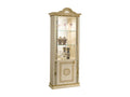 Homelumiere 78cm 2-door display cabinet in glossy beige and gold lacquered wood