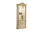 Homelumiere 78cm 2-door display cabinet in glossy beige and gold lacquered wood