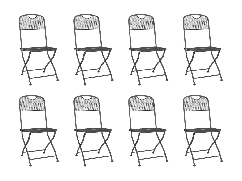 Homelumiere 9-piece anthracite metal garden dining set