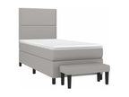 Homelumiere bed base with light grey 90x200 mattress, fabric