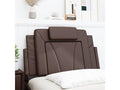 Brown faux leather headboard cushion, 90cm
