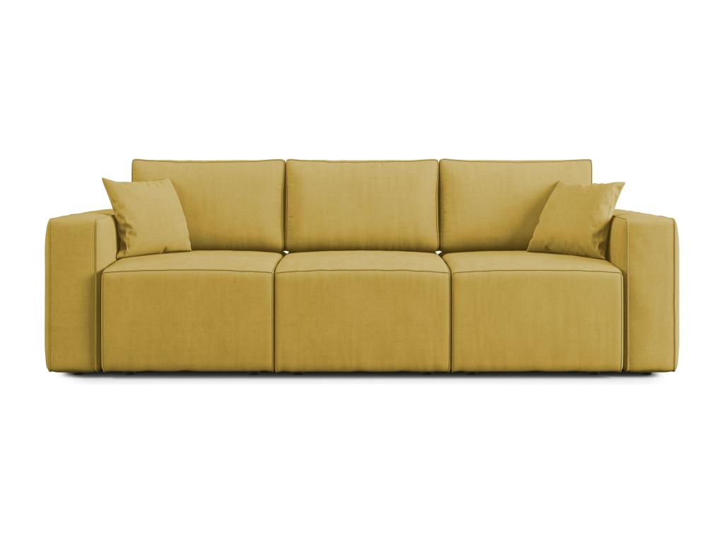 Homelumiere Sofa with 3 Pull-Out Seats in Soft Waterproof Fabric T02 245 cm Yellow