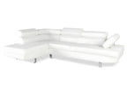 Homelumiere White Left-Hand Corner Sofa with Adjustable Headrests