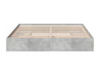 Concrete grey engineered wood bed frame with drawers, 180x200 cm