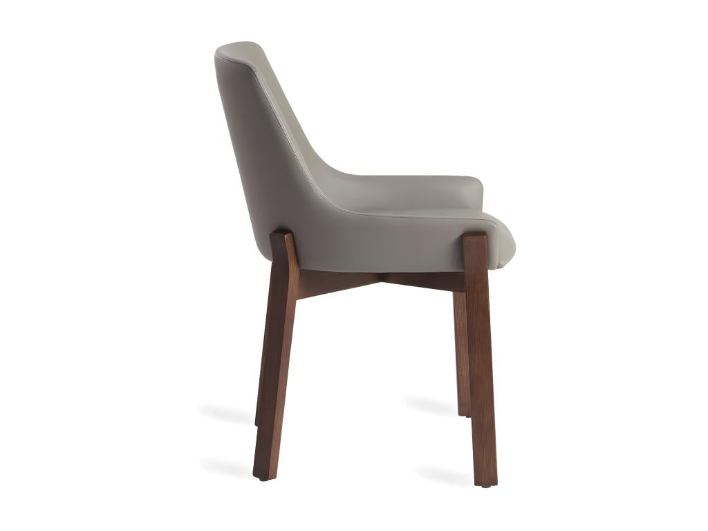 Contemporary chair in ash wood and faux leather, Homelumiere - Set of 2 - Colour: Homelumiere 28 Mauve