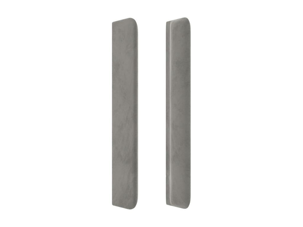 Headboard with wings, light grey, 203x16x118/128 cm, velvet, 88969TTAM