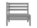 4-piece garden furniture set, grey, solid pine wood