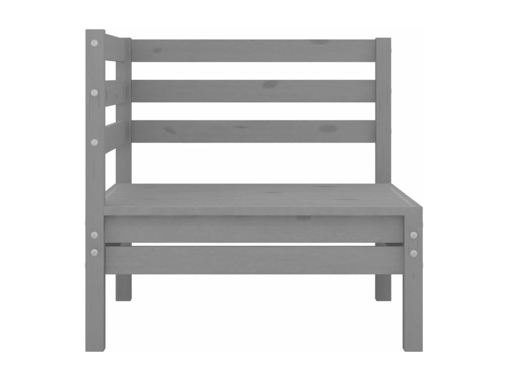 4-piece garden furniture set, grey, solid pine wood
