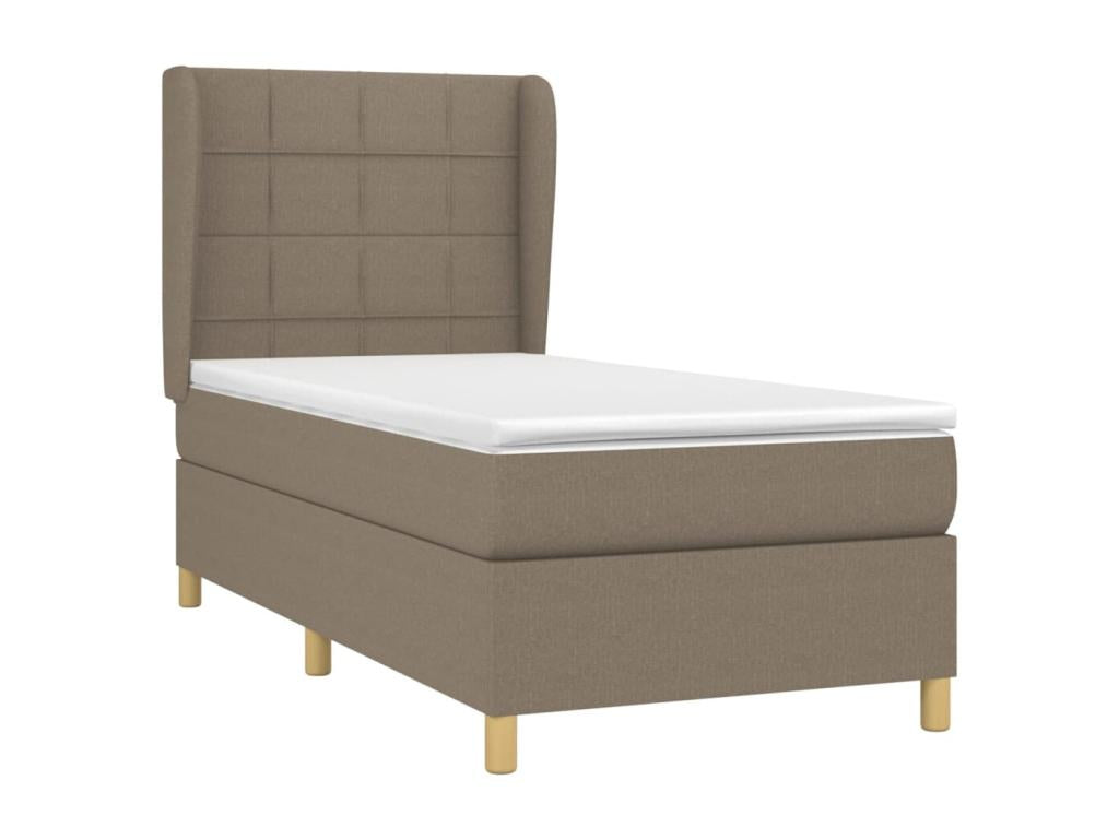 Upholstered bed base with Homelumiere 90x190 cm mattress, fabric
