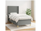 Homelumiere bed base and mattress, dark grey, 90x190 cm, fabric