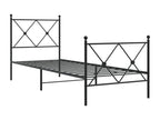 Metal bed frame without mattress, with black bed legs, 80x200 cm