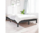 Bed frame without mattress, grey solid wood