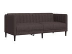 2-piece dark brown fabric sofa set