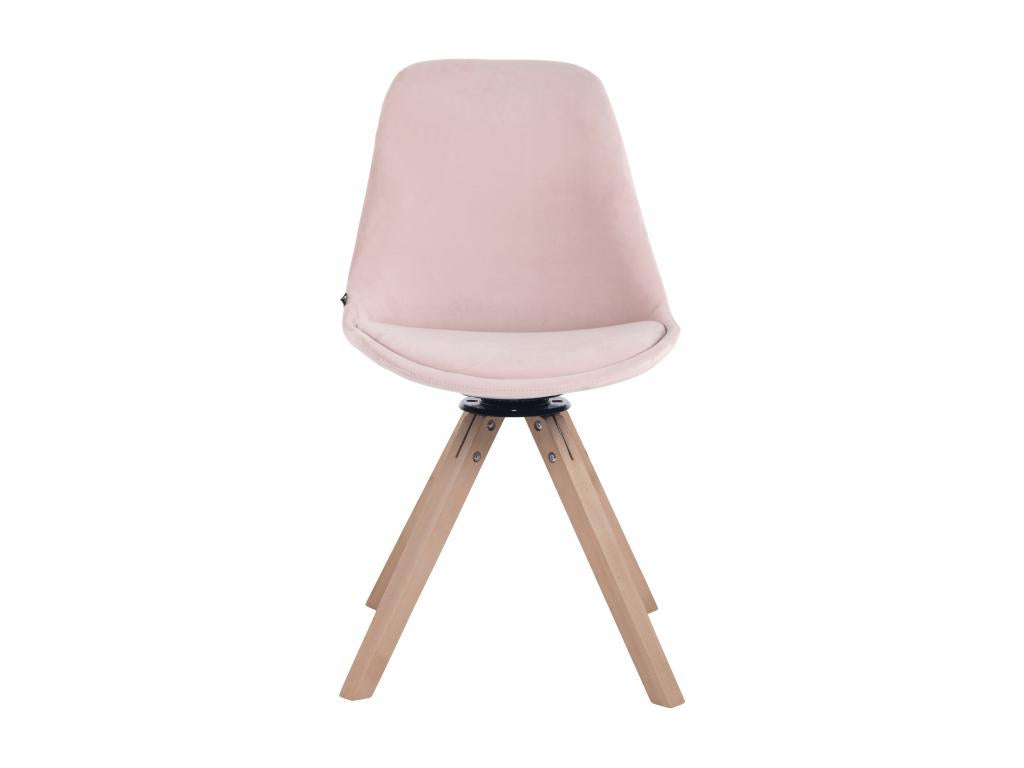 Dining chair - Velvet/Wood - Pink - Homelumiere
