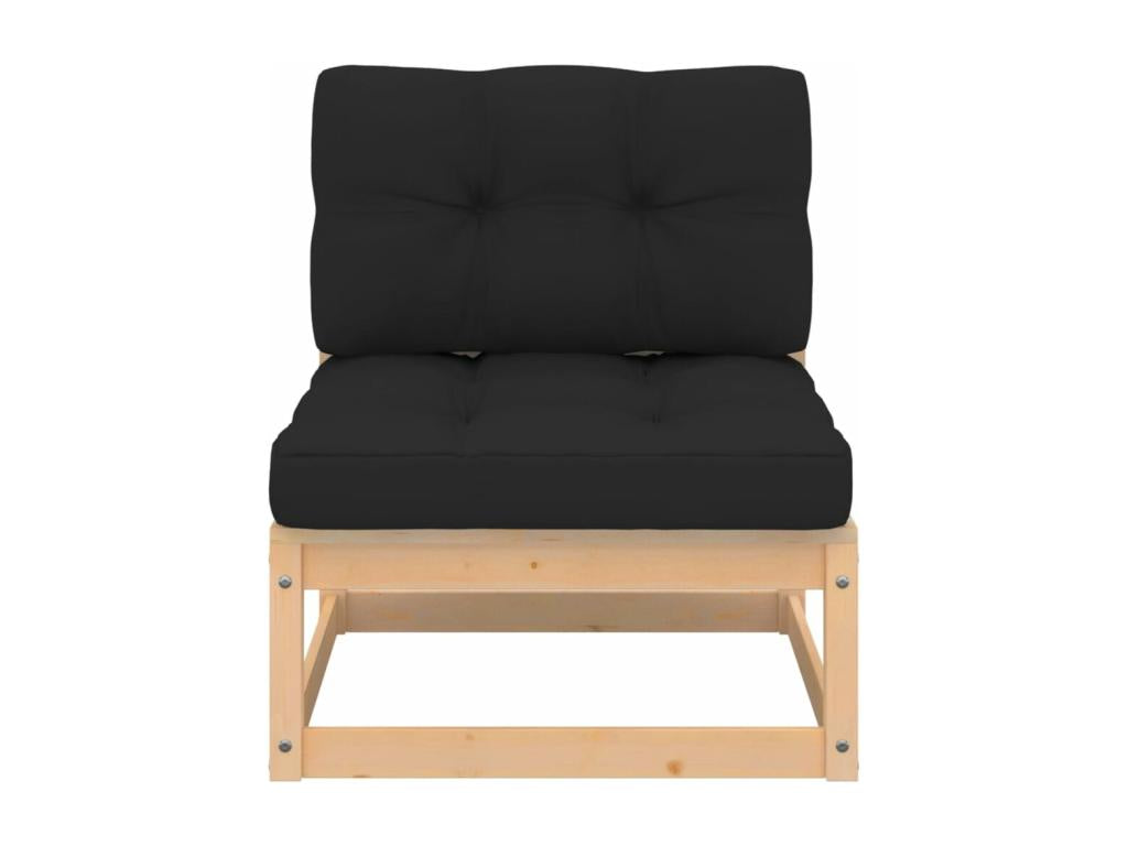 9-piece garden furniture set with cushions. Solid pine wood.