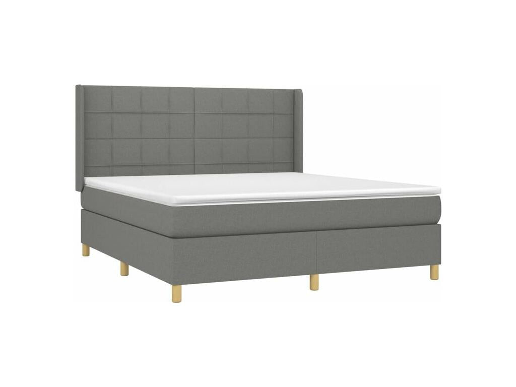 Homelumiere bed base with dark grey 160x200 mattress, fabric