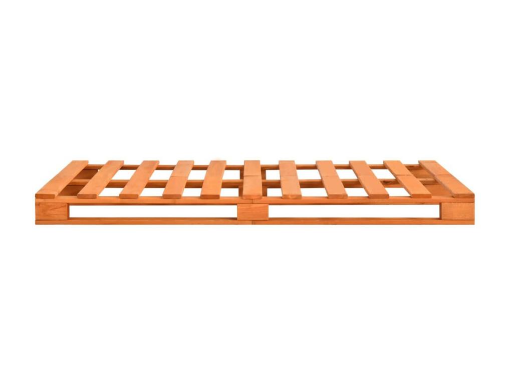 Brown Pallet Bed Frame Solid Pine Wood 140x200
