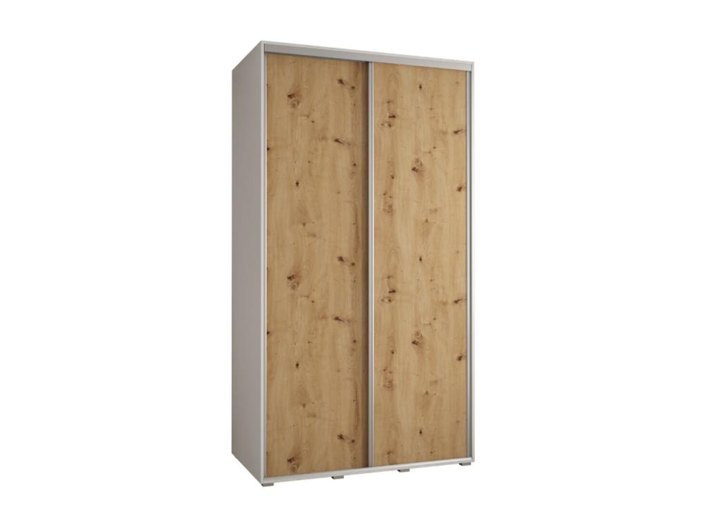 Homelumiere 1 Sliding Door Wardrobe 235.2/140/60 2 Doors White/Homelumiere/Silver