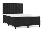 Upholstered bed base with mattress, black, 140x200 cm, velvet, 26306LYDH