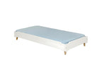 Stackable bed with legs and mattress 90x190 cm solid wood white Homelumiere