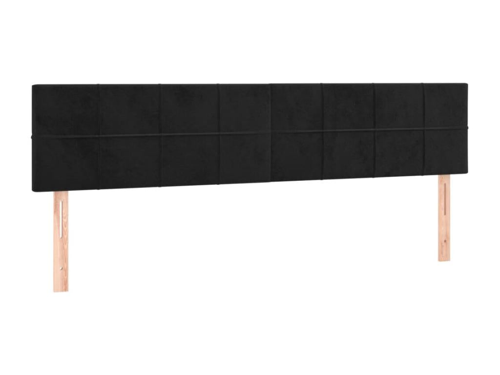 Black LED Headboard 160x5x78/88 cm Velvet
