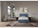 Single bed without slatted base, upholstered, 120x190 cm, blue microfiber, Homelumiere