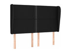 Headboard with wings, Black, 147x23x118/128 cm, Fabric, 84987BTVB