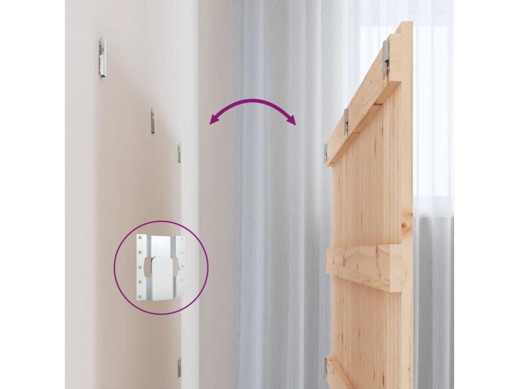 Wall-mounted headboard 127.5x3x60 Solid pine wood