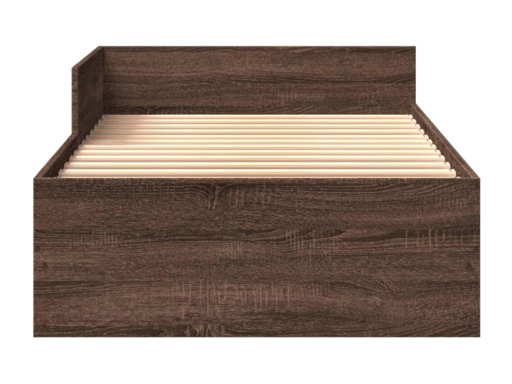 Bed frame without mattress, brown oak, 90x190cm, engineered wood