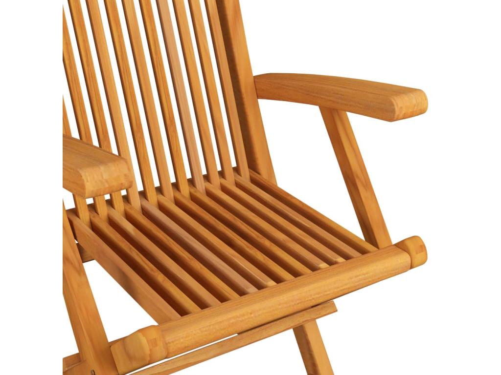 4-piece folding garden chairs, solid teak wood