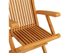4-piece folding garden chairs, solid teak wood