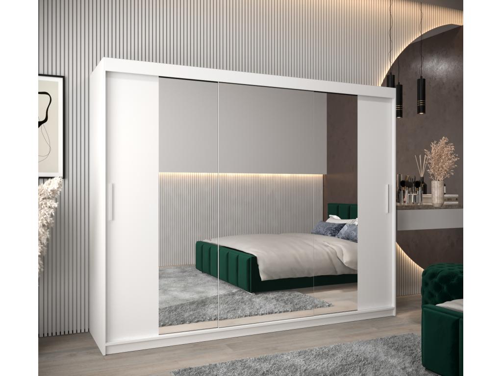 Homelumiere 2 Sliding Door Wardrobe 200/250/62 3 Doors White/White