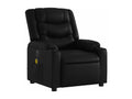Black faux leather electric reclining massage chair