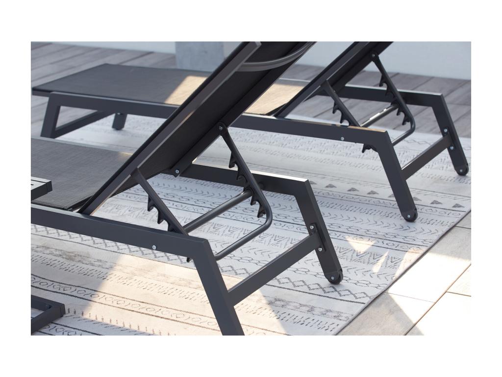 Set of 2 Delimoa 93789VGGA dark grey/black sun loungers