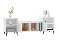 White TV stand 160x35x55 cm Engineered wood